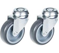 Ruota da 75 mm 3" in gomma grigia, girevole, portata 120 kg, set da 2