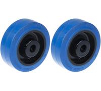 Ruota da 80 mm (3") in gomma blu con nucleo in nylon, portata massima 280 kg, se