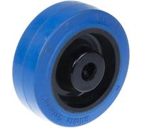 Ruota da 80 mm con gomma elastica blu su anima in nylon