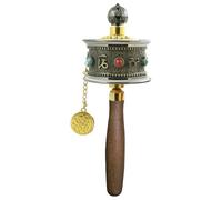 Ruota da preghiera per meditazione, rotazione ergonomica, silenziosa, decorazione per la consapevolezza e la pratica spirituale, casa, altare, ufficio, scrivania, viaggi, compagno, yoga, studio e aula