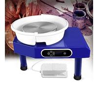 Ruota da vasaio elettrica da 350 W, ruote in ceramica resistente, con pedale e touch screen LCD, per principianti fai da te strumenti di argilla a casa scuola studi di ceramica blu HGCHH