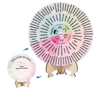 Ruota dei Sentimenti con Supporto, Diametro 20cm Ruota Delle Emozioni Legno Grafico Della Ruota Delle Emozioni Terapisti Della Salute Mentale Regali Decorazione(Stile Bohémien)