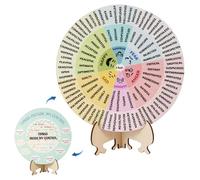 Ruota dei Sentimenti con Supporto, Diametro 20cm Ruota Delle Emozioni Legno Grafico Della Ruota Delle Emozioni Terapisti Della Salute Mentale Regali Decorazione(Arcobaleno)