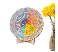 Ruota dei sentimenti con supporto - Tabella delle emozioni in legno | Ruota con sentimenti su entrambi i lati per terapie da ufficio | Tabella delle emozioni della salute mentale per autocoscienza e