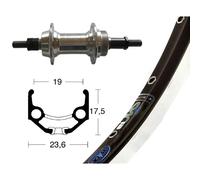 Winora Rigida Zac 19 6-7s Rear Wheel Argento 10 x 135 mm Black / Silver