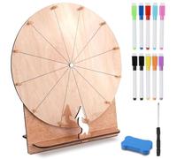 Ruota Della Fortuna Gioco, TGKYK 30cm 12 Slot Ruota dei Premi in Legno con Gomma, Pennarello e Cacciavite, Gioco la Ruota Della Fortuna, Ruota dei Premi Che Gira per Matrimoni, Feste, Scuole