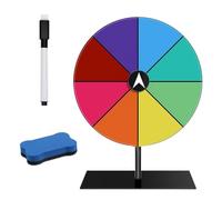 Ruota della Fortuna,Ruota dei Premi Che Gira,8 Slot Ruota Fortuna con Penna Cancellabili e Stand, Ruota Della Fortuna Personalizzabile, Gioco Gira la Ruota per Feste e Carnevali