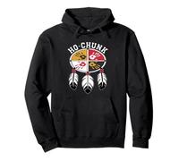 Ruota della medicina indiana dei nativi americani della nazione Ho-Chunk Felpa con Cappuccio