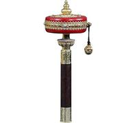Ruota della preghiera, ruota di preghiera buddista tibetana di alta qualità, fatta a mano, in rame, con rotolo di mantra, ruota della preghiera delle scritture religiose del Buddha for la benedizione