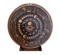 Ruota Della Ruota 'anno - Rune Board Di Legno Inciso | Calendario Per Decorazioni Pagane Con Segni Di Astrologia | Piego Di Arredamento Spirituale | Arte Murale Rotonda Per Caffè, Negozi,