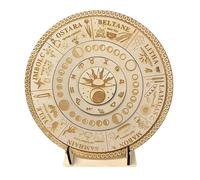 Ruota Della Ruota 'anno - Rune Board Di Legno Inciso | Calendario Per Decorazioni Pagane Con Segni Di Astrologia | Piego Di Arredamento Spirituale | Arte Murale Rotonda Per Caffè, Negozi,