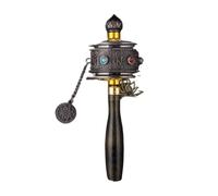 Ruota delle scritture buddista, Ruota della preghiera portatile Ruota della preghiera Ruota della preghiera tibetana in ottone massiccio(Black,2)