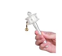 Ruota delle scritture buddista, Ruota della preghiera portatile Ruota della preghiera tibetana Ruota di rame tibetana fatta a mano(White,2)