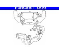 Supporto, pinza freno ATE 11.0230-0736.1