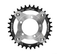 Ruota dentata in alluminio 32/34/36/38T con adattatore per Bafang per BBS01 per motore centrale BBS02, corona dentata 104BCD, ricambio per bicicletta elettrica, colore nero o (32T Black)