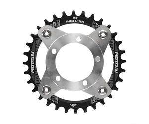 Ruota dentata in alluminio 32/34/36/38T con adattatore per Bafang per BBS01 per motore centrale BBS02, corona dentata 104BCD, ricambio per bicicletta elettrica, colore nero o (32T Black)