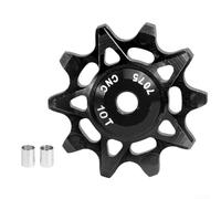 Ruota deragliatore posteriore per biciclette 10T 16T con corpo in lega di alluminio, cuscinetto a sfera in porcellana e doppie boccole, compatibile con sistemi multi velocità (10T nero)