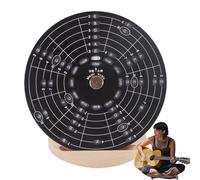 Ruota di accordo musicale, strumento musicale in lega di alluminio, strumento di apprendimento della teoria musicale della melodia, forniture scolastiche con supporto in legno per scrivere, capire