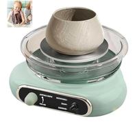 Ruota di Ceramiche Elettriche per Bambini E Adulti, Studio di Ceramica per Principianti, Kit di Ceramiche Completo con Strumenti, Set di Argilla in Ceramica Fai-da-Te Green
