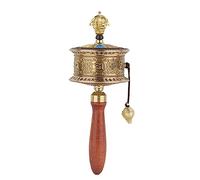 Ruota di preghiera buddista a manovella * Ruota di preghiera tenuta in mano Ruota di preghiera buddista Ruota di preghiera portatile in miniatura funzionante buddista tibetano con scorrimento