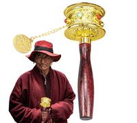 Ruota di preghiera buddista - Ruota di preghiera manuale, apparato rituale devozionale, strumento di meditazione portatile, dispositivo spirituale con incisione delle Scritture con impugnatura comoda