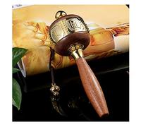 Ruota di preghiera buddista, ruota di preghiera tibetana, ruota di preghiera tenuta in mano utilizzata for la preghiera, la benedizione, la meditazione, il rilassamento, lo yoga (colore: rosso, dimens