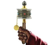 Ruota di preghiera per meditazione, rotazione ergonomica e silenziosa, decorazione spirituale per casa, scrivania da altare, studio yoga, compagno di viaggio portatile per la consapevolezza in classe