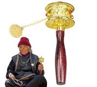 Ruota di preghiera portata - Spinner di meditazione tibetana, ruota del mantra spirituale a mano, strumento di rotazione religiosa | Accessorio di preghiera per lo yoga Mindfulness Relaxation Ritual P