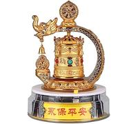Ruota di preghiera, ruota di preghiera buddista alimentata ad energia solare, ruota di preghiera buddista tibetana da tavolo, ruota di preghiera rotante, for preghiera yoga/meditazione