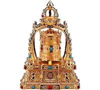 Ruota di preghiera, ruota di preghiera buddista da tavolo, ruota di preghiera buddista tibetana Om Mani Padme Hum, ruota di preghiera rotante silenziosa for rilassamento/meditazione/preghiera yoga(A)