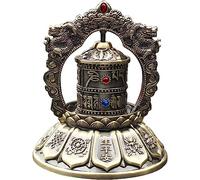 Ruota di preghiera, ruota di preghiera tibetana premium, ruota di preghiera che gira in auto, ruota di preghiera buddista silenziosa alimentata ad energia solare, for meditazione/preghiera yoga