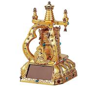 Ruota di preghiera, ruota di preghiera tibetana premium, ruota di preghiera rotante alimentata ad energia solare, ruota di preghiera buddista silenziosa con 2 campanelli eolici, for decorazioni/preghi