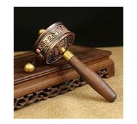 Ruota di preghiera, Ruota di preghiera tibetana, Ruota di preghiera buddista, Ruota di preghiera premium delle Scritture del Buddha con manico in legno for rilassarsi, pregare, meditare, guarire(Oro)(