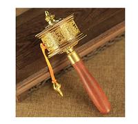 Ruota di preghiera, Ruota di preghiera tibetana, Ruota di preghiera portatile in rame Robusta e durevole; Ruota di preghiera for pregare, benedire, meditare, guarire, rilassarsi(Oro)(Gold)