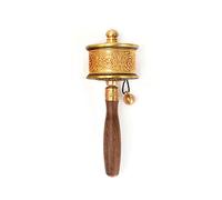 Ruota di preghiera, Ruota di preghiera tibetana, Ruota di preghiera tenuta in mano in rame Ruota di preghiera tibetana, Buddismo tibetano in lega Sei parole Mantra Ruota di preghiera buddista a manove