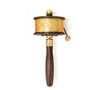 Ruota di preghiera, Ruota di preghiera tibetana, Ruota di preghiera tenuta in mano in rame Ruota di preghiera tibetana, Buddismo tibetano in lega Sei parole Mantra Ruota di preghiera buddista a manove