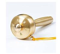 Ruota di preghiera, Ruota di preghiera tibetana, Ruota di preghiera tenuta in mano in rame utilizzata for la preghiera, la benedizione, la meditazione, la guarigione, il rilassamento, lo yoga(Oro)(Bra