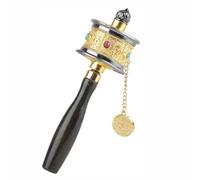 Ruota di Preghiera tibetana Verità buddista tibetana a sei caratteri, scritture di Buddha di alta qualità, ruota di preghiera con manico in legno for preghiera, benedizione, meditazione, guarigione, r