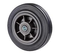 Ruota di ricambio in gomma piena, diametro 125 mm, con cerchione in plastica, colore nero