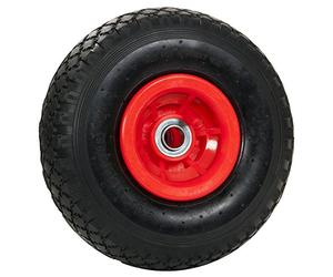 Ruota di Ricambio pro-bau-tec PU Senza Camera d’Aria Anti-Foratura per Carrello Portapacchi con Materiale di Montaggio, Rosso, 11840