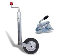 Ruota di Sostegno ENVA incl. Morsetto con Pneumatici in Gomma Piena Ø 48 mm Carico del timone 150 kg per rimorchi e Caravan