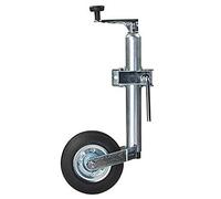 Ruota di Sostegno per Rimorchio Con Cerchione in Acciaio - Diametro 48 mm, Portata 650 kg, Manovella e Supporto a Morsetto