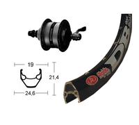 Ruota Dinamo per bicicletta a disco Wiener Winora RIG.ZAC 2000 DH3D35 N Noir