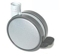 Ruota doppia in zama Ø 80 con gomma e freno OgTM Disky 2