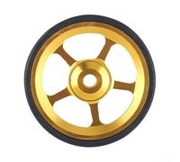 Ruota facile da 61 mm per bici Brompton, rullo cuscinetto in lega di alluminio CNC, ruota di scorta modificata stabile per parcheggio bicicletta pieghevole (oro)