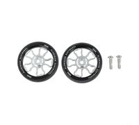 Ruota facile da 70 mm per Brompton e per bici pieghevoli 3Sixty in lega di alluminio, strato esterno in gomma, cuscinetto integrato per una mobilità fluida (argento)