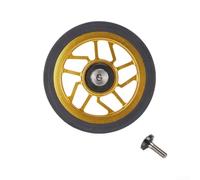 Ruota facile in lega di alluminio 65mm con bulloni in titanio | Design largo 65 x 12,5 mm, maggiore stabilità, resistenza scorrevole, adatto per Brompton Neo, viti (oro)