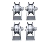 Ruota for porta scorrevole in acciaio inossidabile 304 con cuscinetto a rulli, puleggia a forma di U, ruota for impieghi gravosi da 48U, confezione da 4(32U)