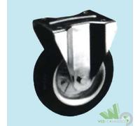 RUOTA FORCELLA FISSA ROTELLA ACCIAIO ZINCATO MM.200 PIASTRA 160x125 MM A.351