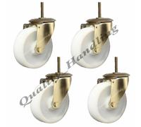 Ruota frenata con foro bullone nylon acciaio inox 80 mm con bullone, 150 kg -...